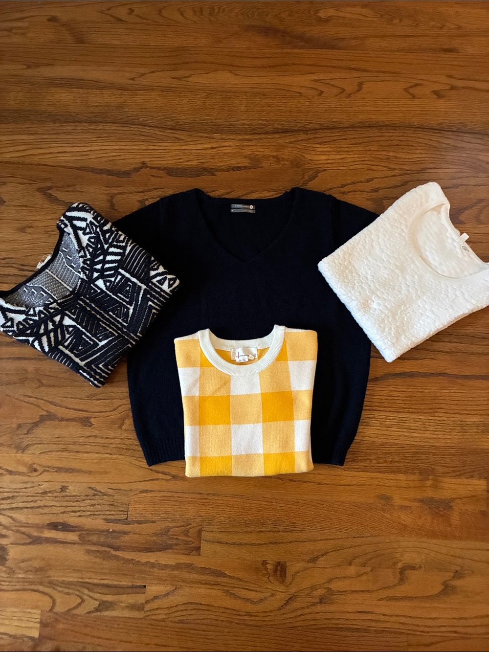 Women’s Anthropologie Short Sleeve Tops - Yellow Gingham, White, Blue & White